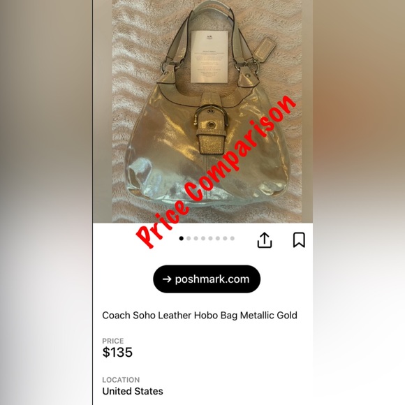 COACH F15075 Lynn Soho Metallic Shimmer Hobo Bag. - Picture 10 of 10